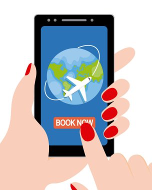 online rezervasyon tatil. akıllı telefon defterinden