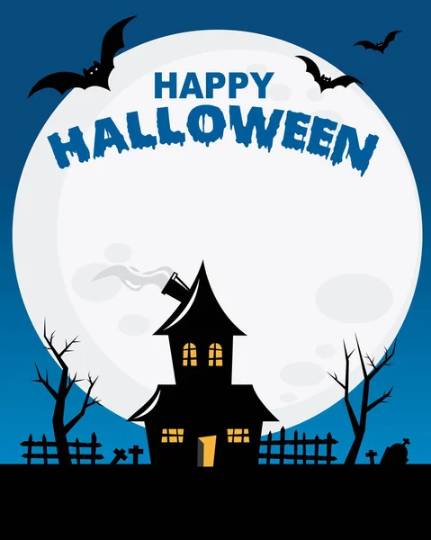 Feliz Cartel Halloween Espacio Para Texto — Vector de stock