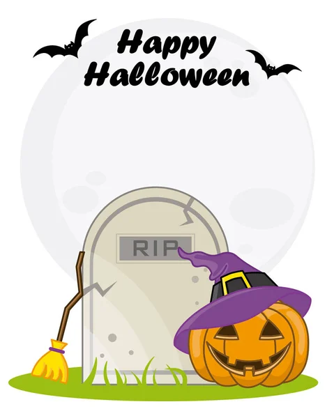 Feliz Cartel Halloween Espacio Para Texto — Vector de stock