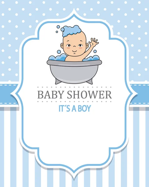 Baby Sprcha Karty Dítě Koupání Prostor Pro Text — Stockový vektor