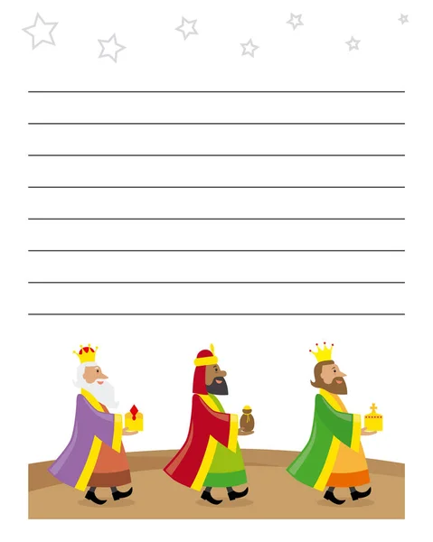 Επιστολή Προς Τις Τρεις Βασιλιάδες Της Ανατολής Χώρο Για Κείμενο — Διανυσματικό Αρχείο