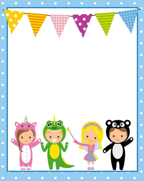 Costume Party Poster Blank Space Text — Stock Vector