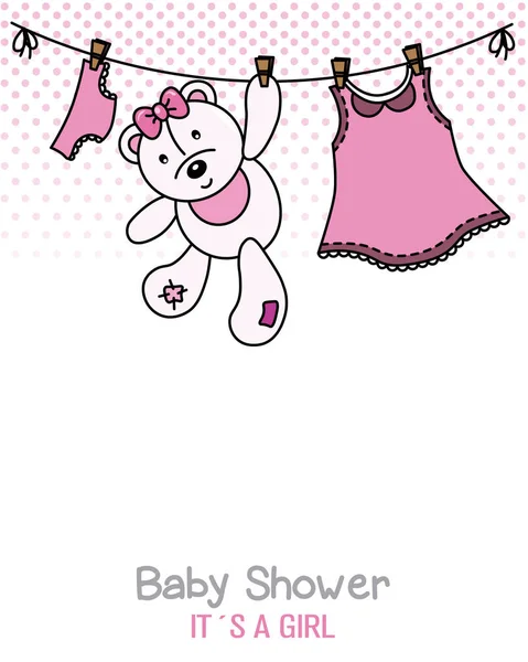 Baby Shower Card Girl — Stock Vector