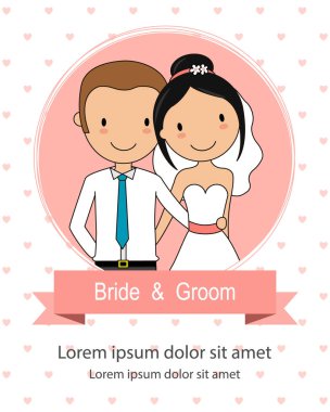 düğün daveti kartı. kocası ve eşi. vektör izole