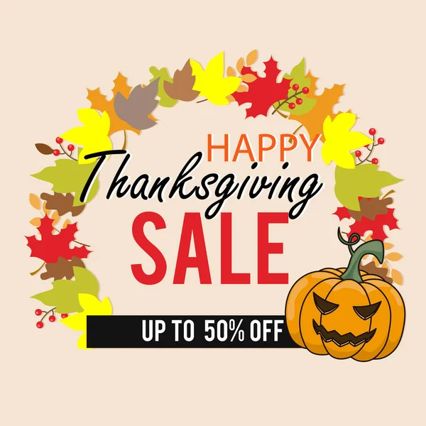 Thanksgiving Day Sale Offre Spéciale Bannière — Image vectorielle