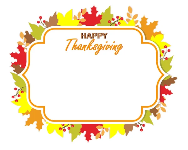 Thanksgiving Wenskaart Frame Met Ruimte Voor Tekst — Stockvector