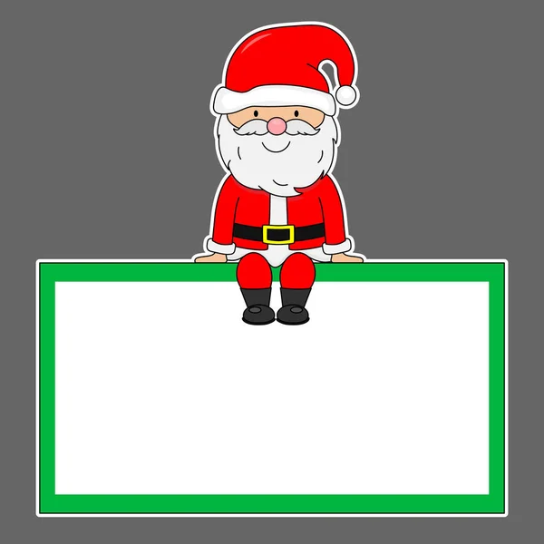 Santa Claus Sitting Blank Frame Isolated Vector — ストックベクタ
