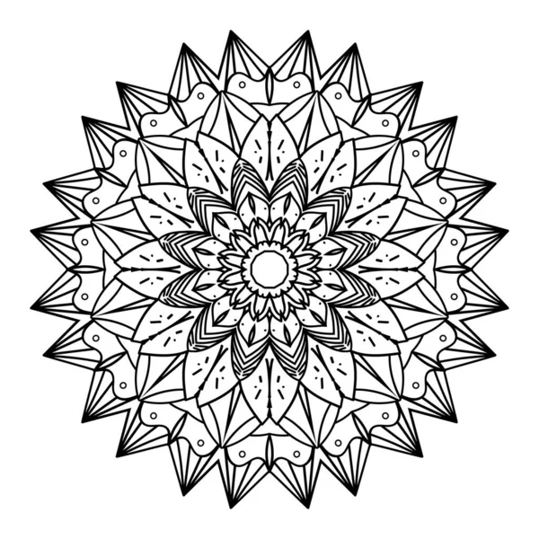 Монохромный Дизайн Этнической Мандалы Декоративный Узор Восточном Стиле Страница Раскраской — стоковый вектор