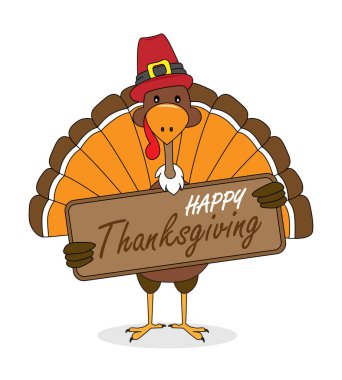 Şükran Günü kartın kutlu olsun. Komik hindi.