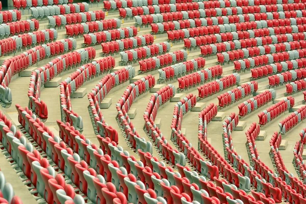 Background Empty Red Stadium Chairs Row — Stock Photo, Image