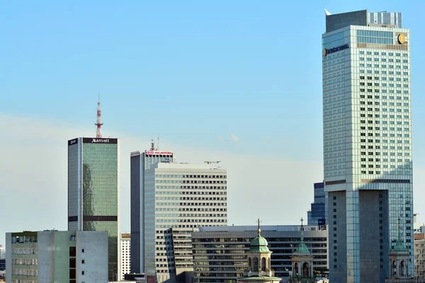 Warschau Polen Mei 2018 Weergave Downtown Business Wolkenkrabbers Centrum — Stockfoto