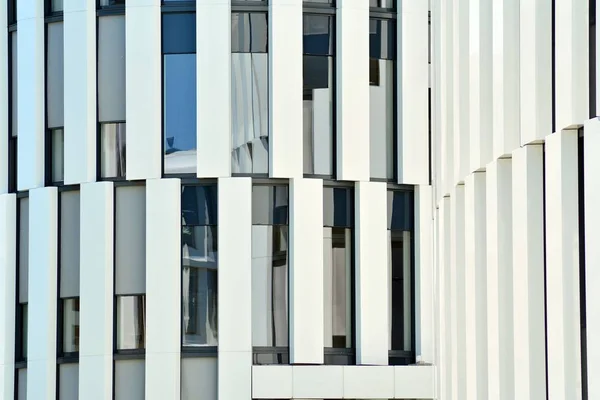 Parede Edifício Escritório Moderno Feito Aço Vidro — Fotografia de Stock