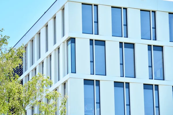 Modern Office Building Wall Made Steel Glass — Stock Photo, Image