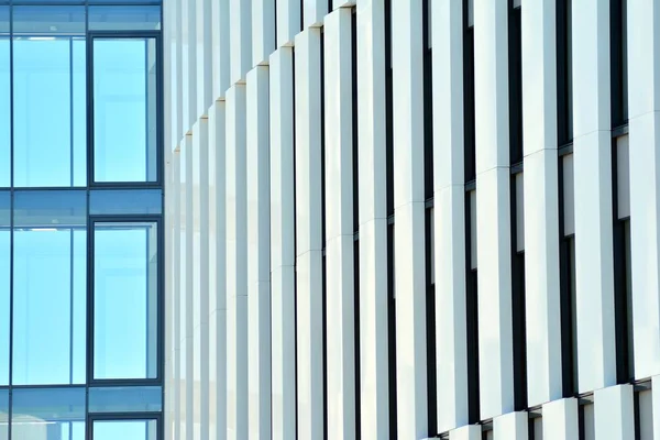 Modern office building wall made of steel and glass