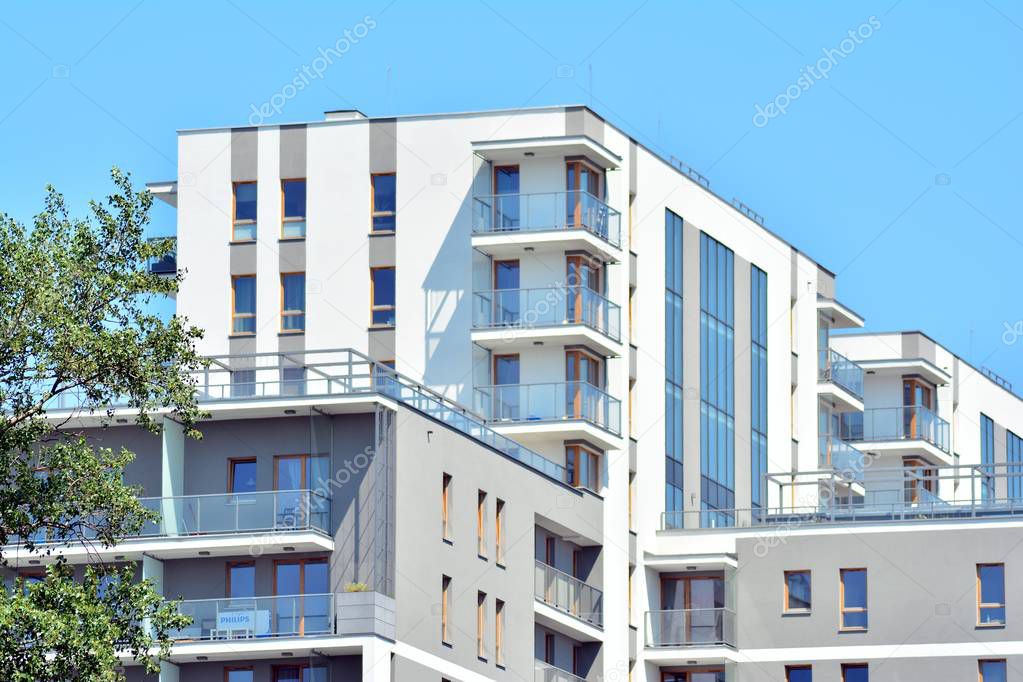 Modern apartment building exterior