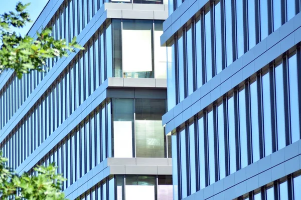 Modern Office Building Wall Made Steel Glass — Stock Photo, Image