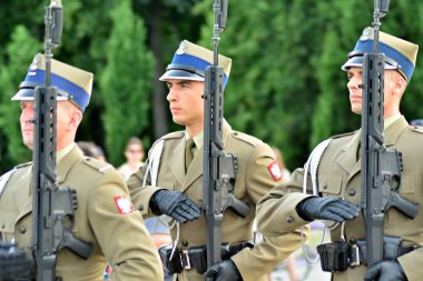 Warsaw,Poland.9 June 2018. Tomb of the Unknown Soldier, Pilsudski Square. Changing the guard at the grave of an unknown soldier, clipart