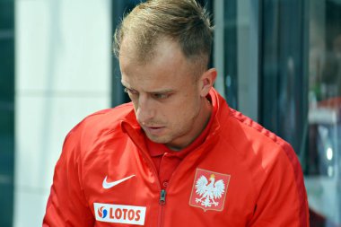 Varşova, Polonya. 11 Haziran 2018. Kamil Grosicki Polonya Millî Futbol Takımı futbolcusu