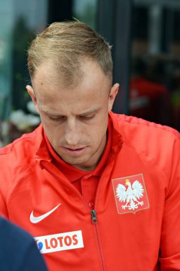 Varşova, Polonya. 11 Haziran 2018. Kamil Grosicki Polonya Millî Futbol Takımı futbolcusu