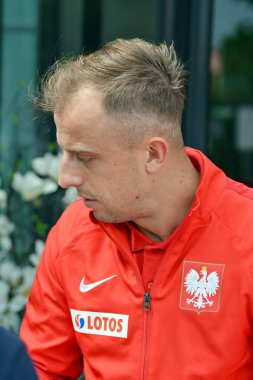Varşova, Polonya. 11 Haziran 2018. Kamil Grosicki Polonya Millî Futbol Takımı futbolcusu