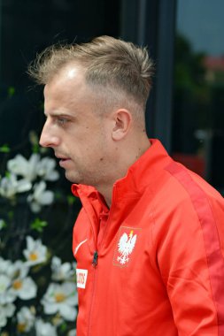 Varşova, Polonya. 11 Haziran 2018. Kamil Grosicki Polonya Millî Futbol Takımı futbolcusu