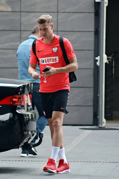 Varşova, Polonya. 12 Haziran 2018. Polonya Millî Futbol Takımı futbolcusu