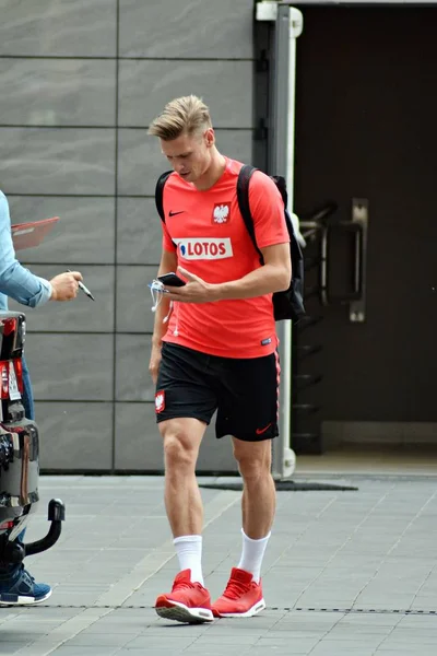 Varşova, Polonya. 12 Haziran 2018. Polonya Millî Futbol Takımı futbolcusu