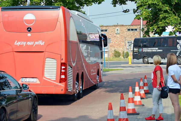 Varšava Polsko Června 2018 Autobus Mercedes Oficiální Autobus Polské Fotbalové — Stock fotografie