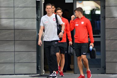 Varşova, Polonya. 12 Haziran 2018. Polonya Millî Futbol Takımı futbolcusu