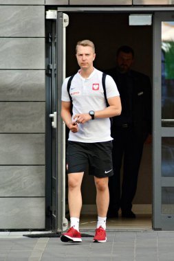 Varşova, Polonya. 12 Haziran 2018. Polonya Millî Futbol Takımı futbolcusu