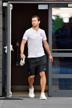 Varşova, Polonya. 12 Haziran 2018. Polonya Millî Futbol Takımı futbolcusu