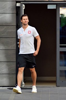 Varşova, Polonya. 12 Haziran 2018. Polonya Millî Futbol Takımı futbolcusu