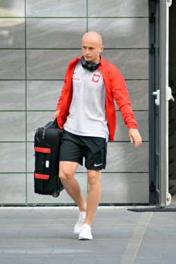 Varşova, Polonya. 12 Haziran 2018. Polonya Millî Futbol Takımı futbolcusu