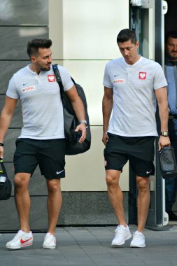 Varşova, Polonya. 12 Haziran 2018. Polonya Millî Futbol Takımı futbolcusu