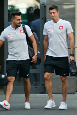 Varşova, Polonya. 12 Haziran 2018. Polonya Millî Futbol Takımı futbolcusu