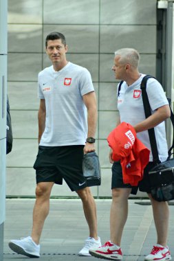 Varşova, Polonya. 12 Haziran 2018. Polonya Millî Futbol Takımı futbolcusu