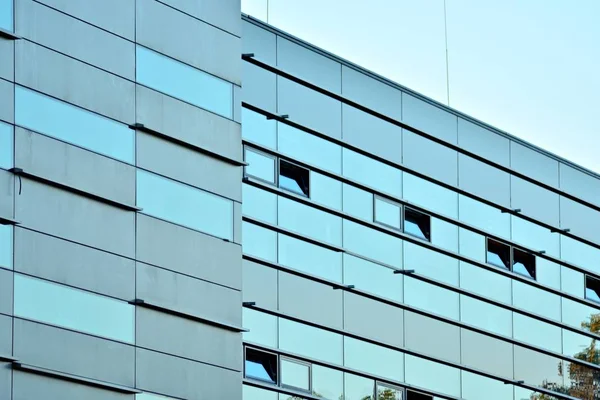 Moderna Pared Del Edificio Oficinas Acero Vidrio — Foto de Stock