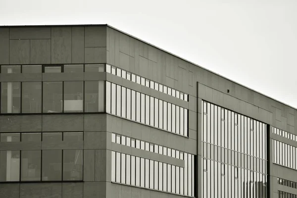 Modern Office Building Wall Made Steel Glass Black White — Stock Photo, Image