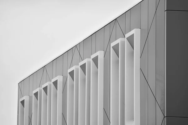 Moderno Muro Uffici Acciaio Vetro Bianco Nero — Foto Stock