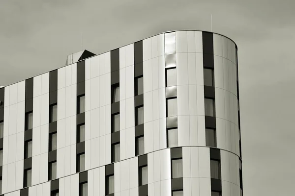 Modern Office Building Wall Made Steel Glass Black White — Stock Photo, Image