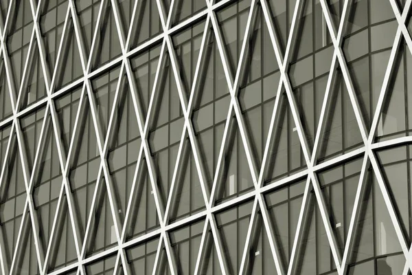 Modern ofis binası duvar yapılmış çelik ve cam. Siyah ve beyaz.