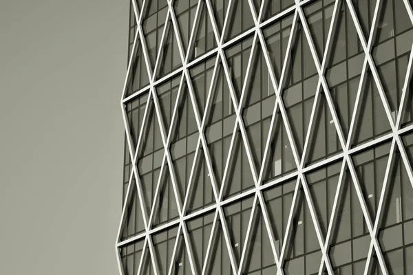 Modern ofis binası duvar yapılmış çelik ve cam. Siyah ve beyaz.