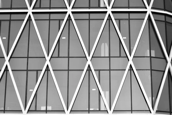 Modern Office Building Wall Made Steel Glass Black White — Stock Photo, Image