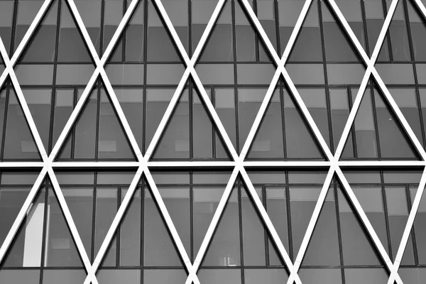 Moderno Edificio Oficinas Pared Acero Vidrio Blanco Negro — Foto de Stock