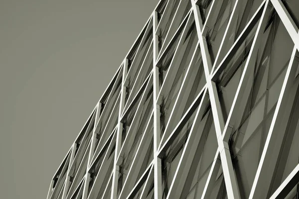 Modern Office Building Wall Made Steel Glass Black White — Stock Photo, Image