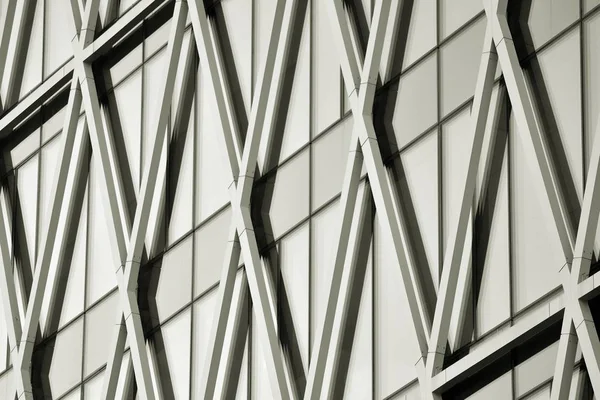 Modern ofis binası duvar yapılmış çelik ve cam. Siyah ve beyaz.