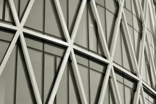 Modern ofis binası duvar yapılmış çelik ve cam. Siyah ve beyaz.