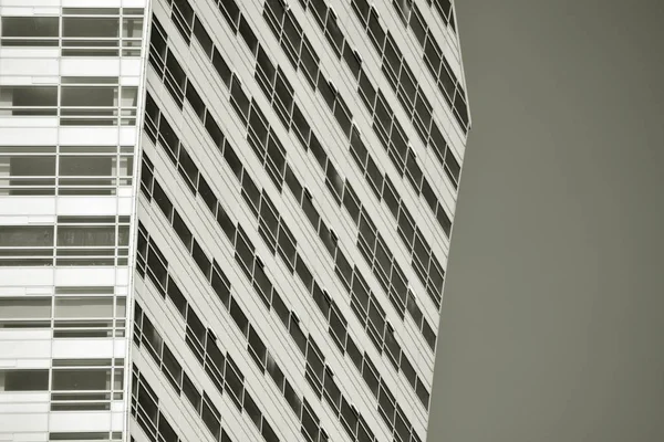 Parede Edifício Escritório Moderno Feito Aço Vidro Preto Branco — Fotografia de Stock