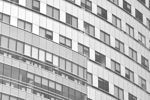 Modern ofis binası duvar yapılmış çelik ve cam. Siyah ve beyaz.