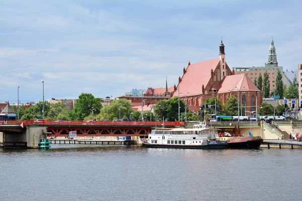 Szczecin Polónia Junho 2018 Vista Cidade Szczecin Polônia Ocidental Com — Fotografia de Stock